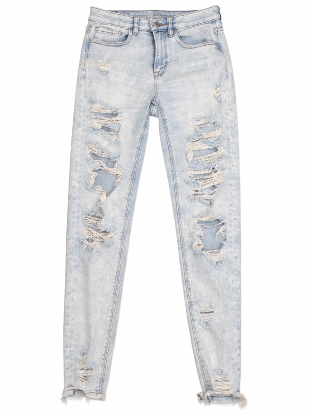 American Eagle Outfitters Light Blue Distressed Straight Leg Jeans